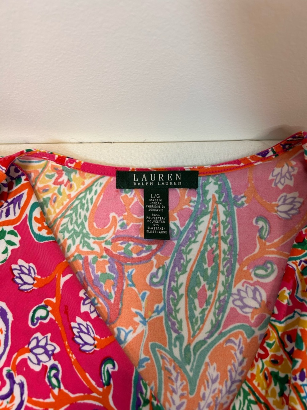 Lauren Ralph Lauren Pink Orange Paisley Midi Dress - Picture 6 of 8